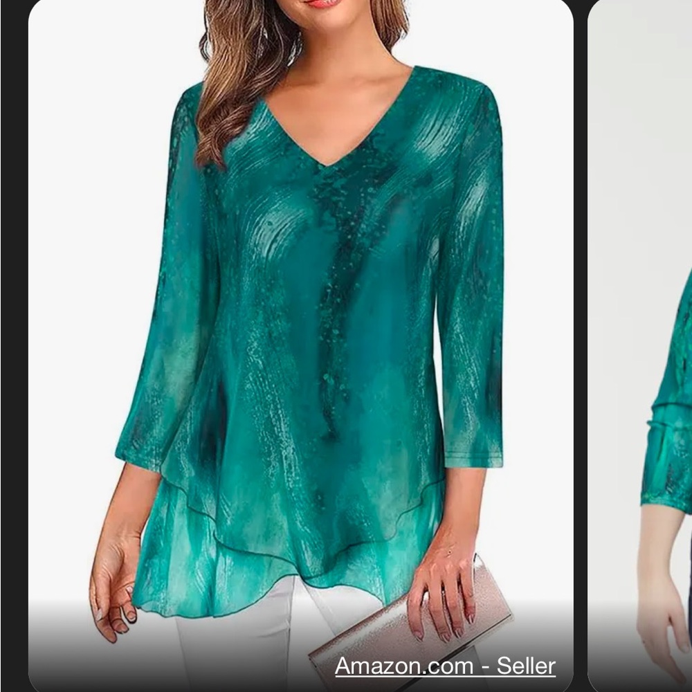Sese Code Sz XL Greenish/Blue Top